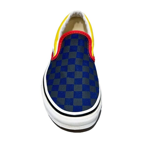 VANS Classic Slip On OTW Rally Shoes Checkerboard Blue Red Yellow Women 6.5 - Picture 5 of 7